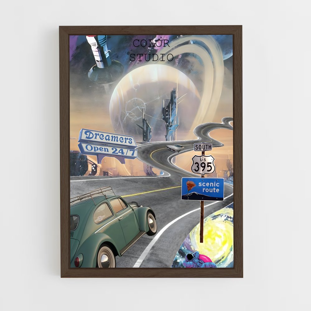 Poster Galactic Quest – affiche Espace rétro (vue 5)